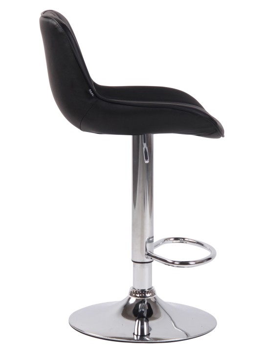 Barkruk Lentini kunstleer chroom, zwart Barkruk Lentini kunstleer chroom, zwart