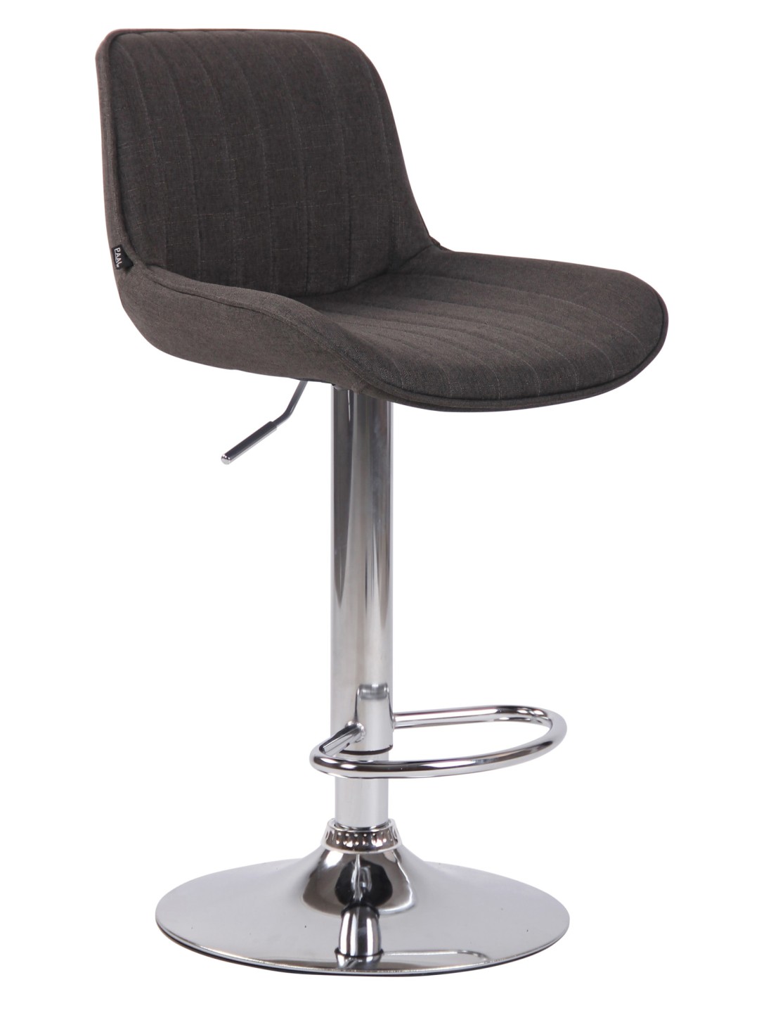 Barkruk Lentini stof chroom, donkergrijs