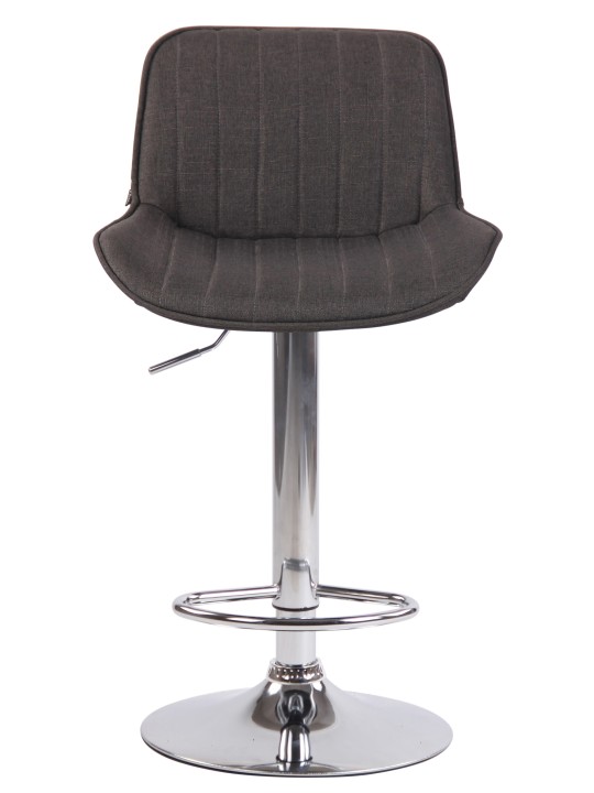 Barkruk Lentini stof chroom, donkergrijs