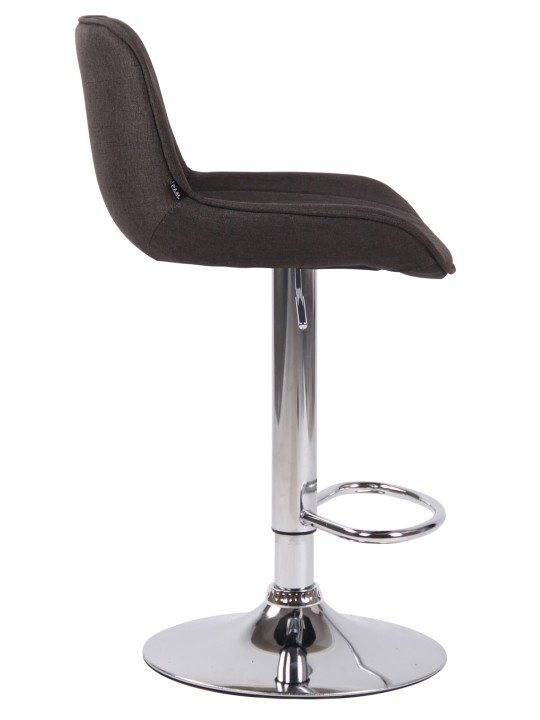 Barkruk Lentini stof chroom, donkergrijs