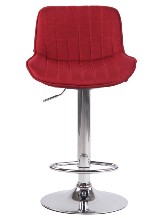 Barkruk Lentini stof chroom, rood