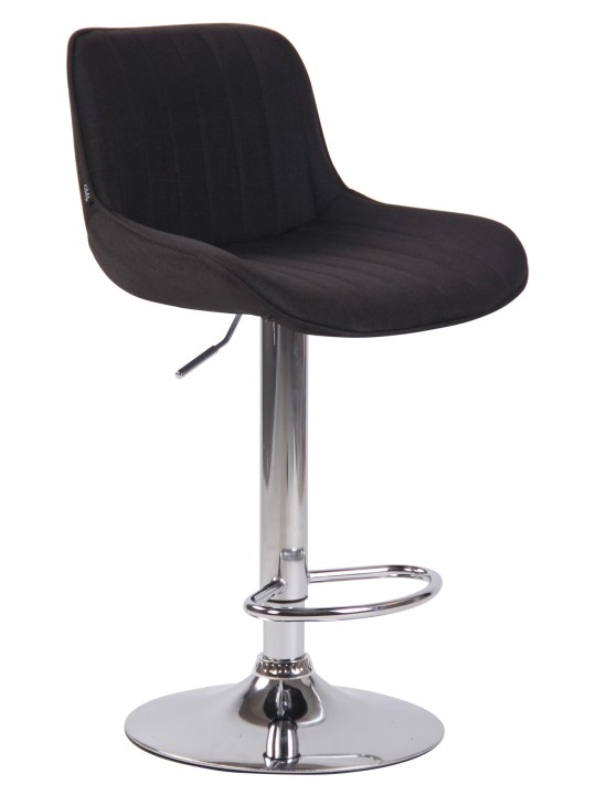 Barkruk Lentini stof chroom, zwart