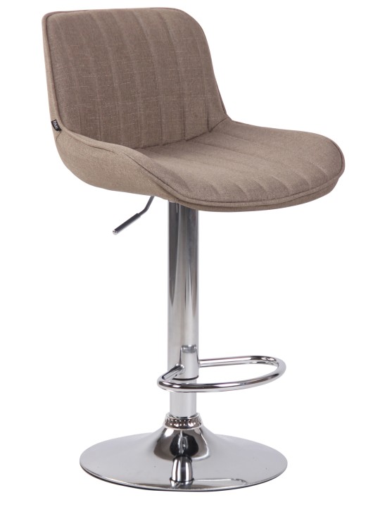 Barkruk Lentini stof chroom, taupe Barkruk Lentini stof chroom, taupe