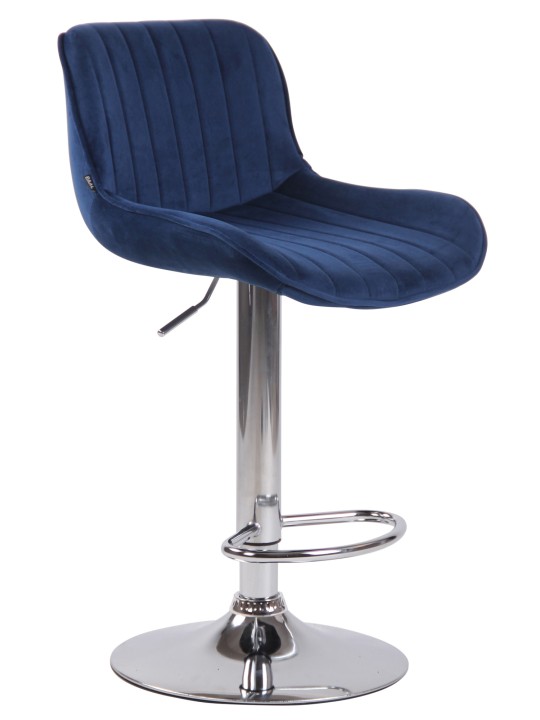 Barkruk Lentini fluweel chroom, blauw Barkruk Lentini fluweel chroom, blauw