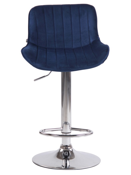 Barkruk Lentini fluweel chroom, blauw Barkruk Lentini fluweel chroom, blauw