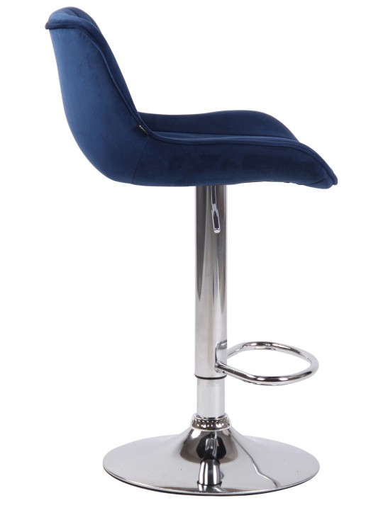 Barkruk Lentini fluweel chroom, blauw Barkruk Lentini fluweel chroom, blauw