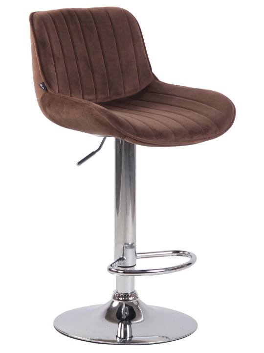 Barkruk Lentini fluweel chroom, bruin Barkruk Lentini fluweel chroom, bruin