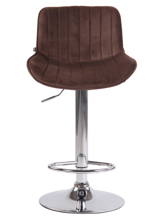 Barkruk Lentini fluweel chroom, bruin Barkruk Lentini fluweel chroom, bruin