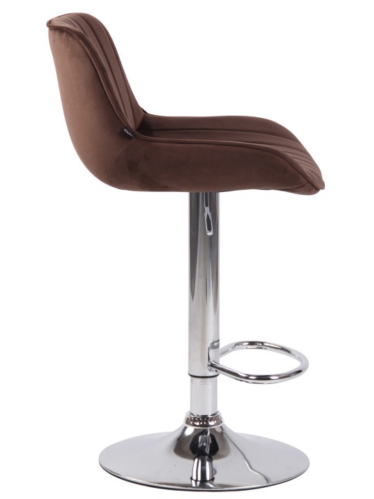 Barkruk Lentini fluweel chroom, bruin Barkruk Lentini fluweel chroom, bruin