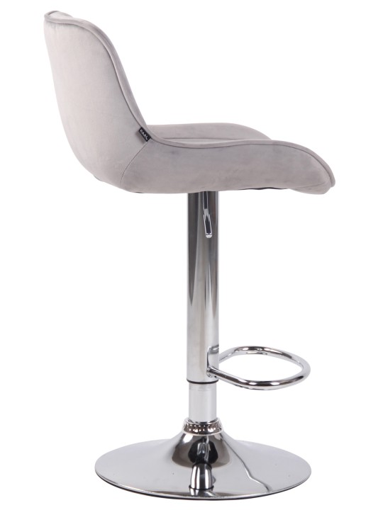 Barkruk Lentini fluweel chroom, grijs Barkruk Lentini fluweel chroom, grijs