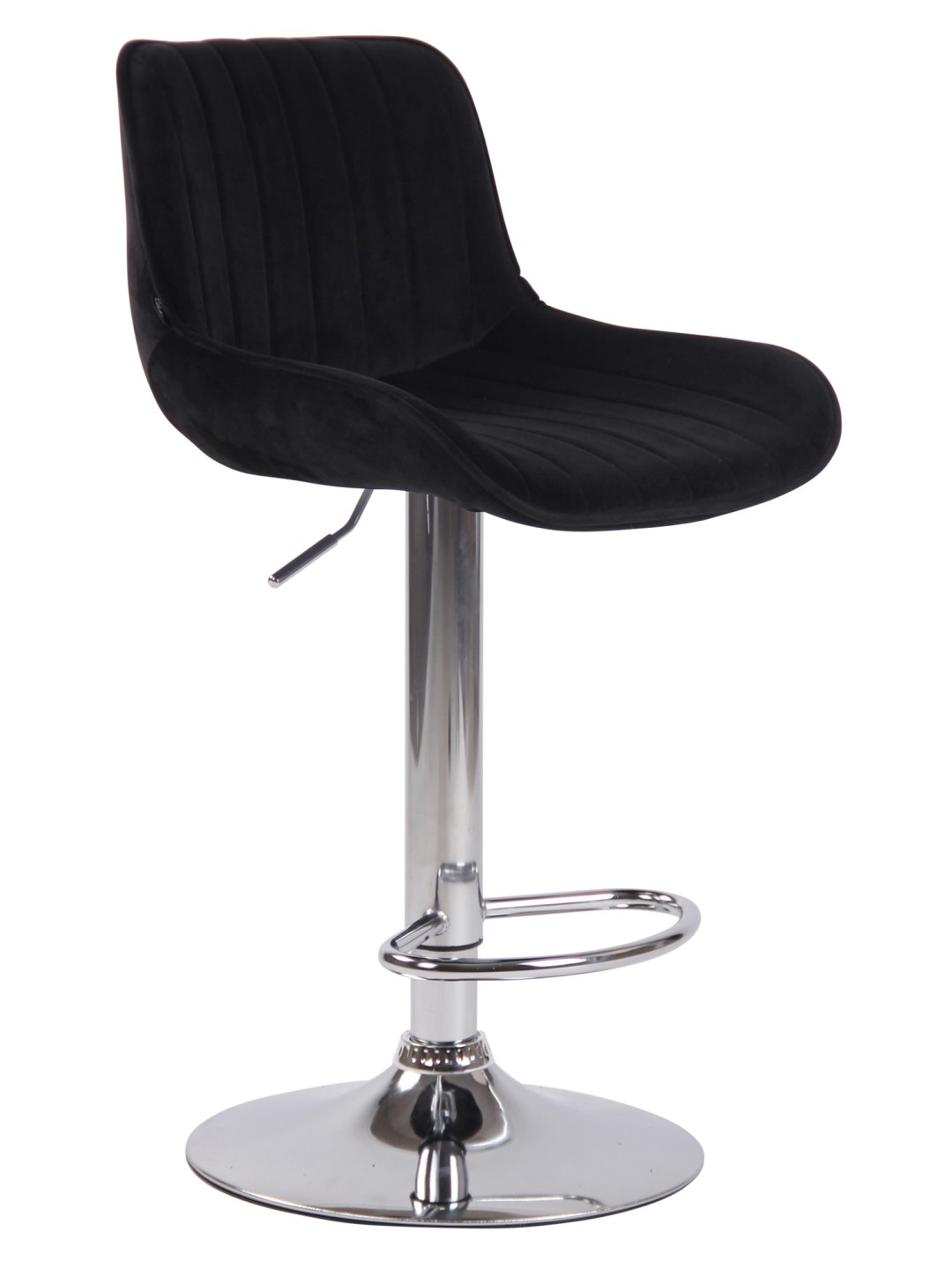 Barkruk Lentini fluweel chroom, zwart