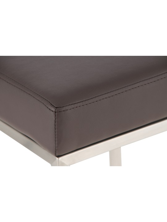 Set van 2 barkrukken Montreal 85 kunstleer roestvrij staal, bruin