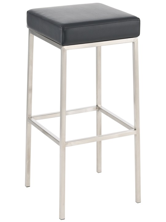 Set van 2 barkrukken Montreal 85 kunstleer roestvrij staal, zwart