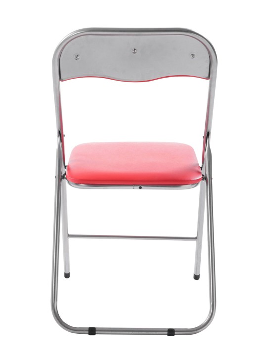 Klapstoel Felix, rood/zilver