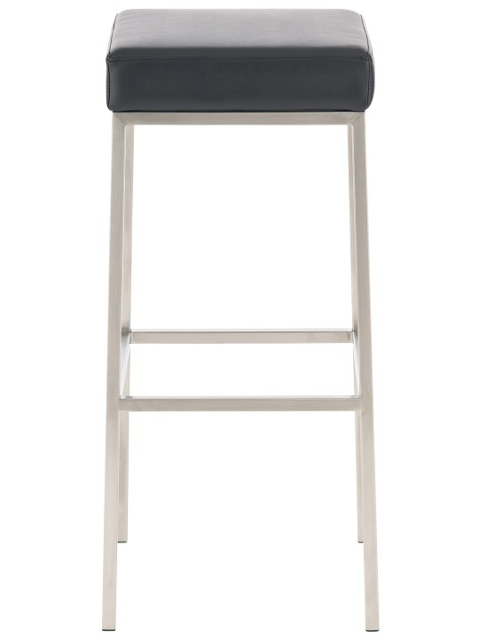 Set van 2 barkrukken Montreal 80 kunstleer roestvrij staal, zwart