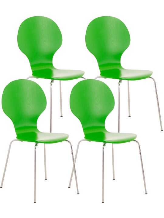 Set van 4 bezoekersstoelen Diego, groen Set van 4 bezoekersstoelen Diego, groen