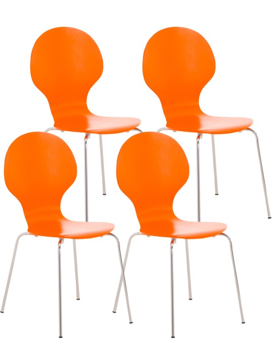 Set van 4 bezoekersstoelen Diego, oranje
