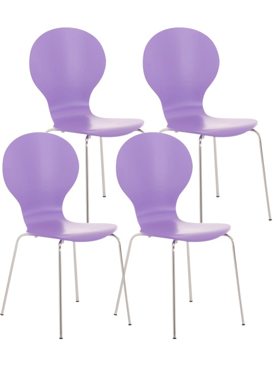 Set van 4 bezoekersstoelen Diego, lila