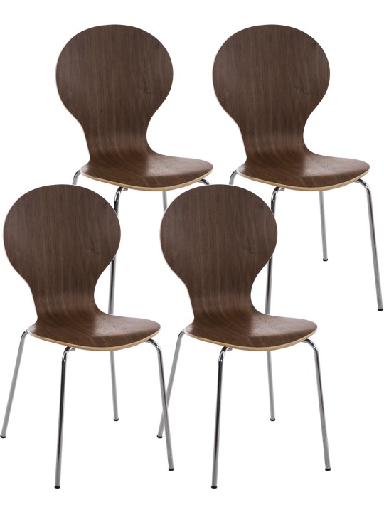 Set van 4 bezoekersstoelen Diego, walnoot Set van 4 bezoekersstoelen Diego, walnoot