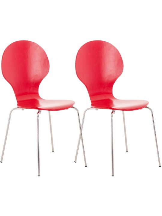 Set van 2 bezoekersstoelen Diego, rood Set van 2 bezoekersstoelen Diego, rood