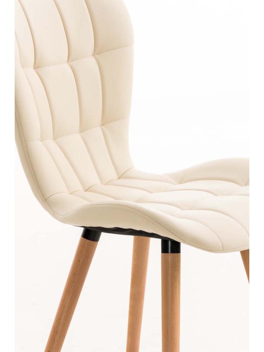 Set van 4 eetkamerstoelen Elda kunstleer, crème
