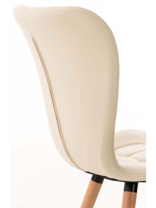 Set van 4 eetkamerstoelen Elda kunstleer, crème