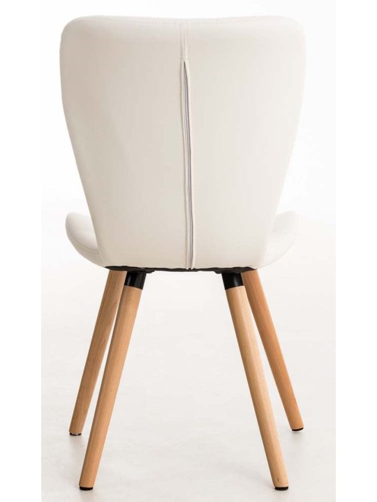 Set van 4 eetkamerstoelen Elda kunstleer, wit