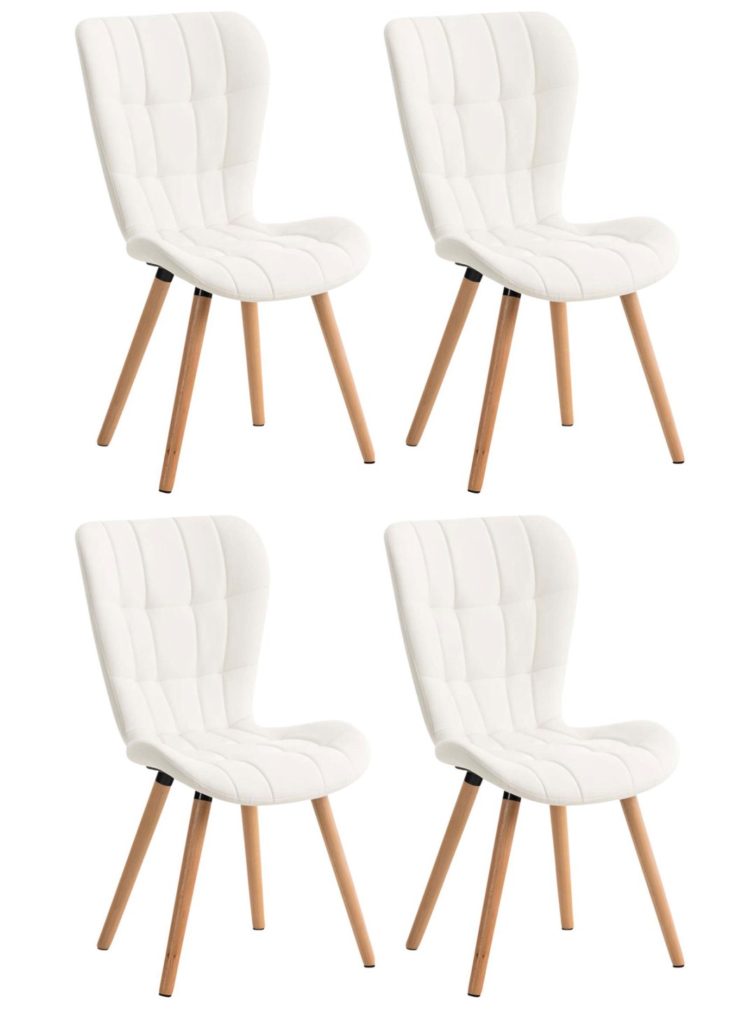 Set van 4 eetkamerstoelen Elda kunstleer, wit