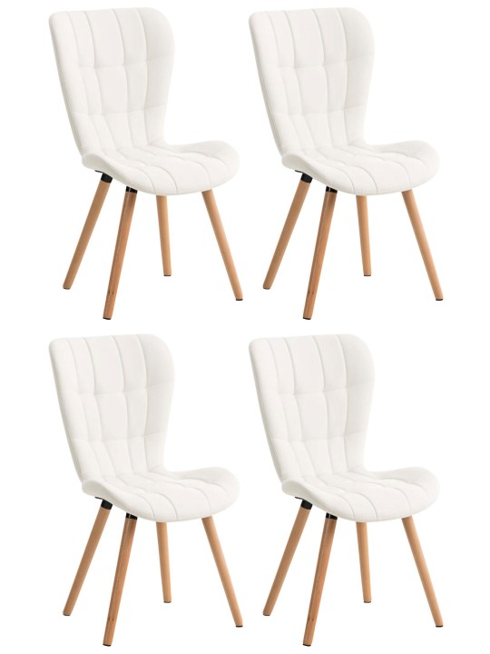 Set van 4 eetkamerstoelen Elda kunstleer, wit