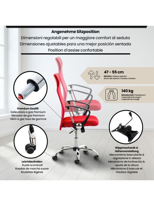 Bureaustoel Washington, rood