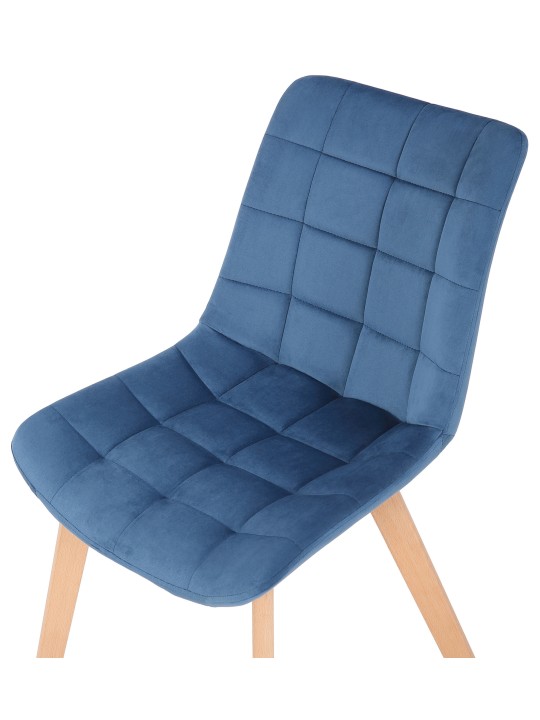 Eetkamerstoel Passaic fluweel, blauw