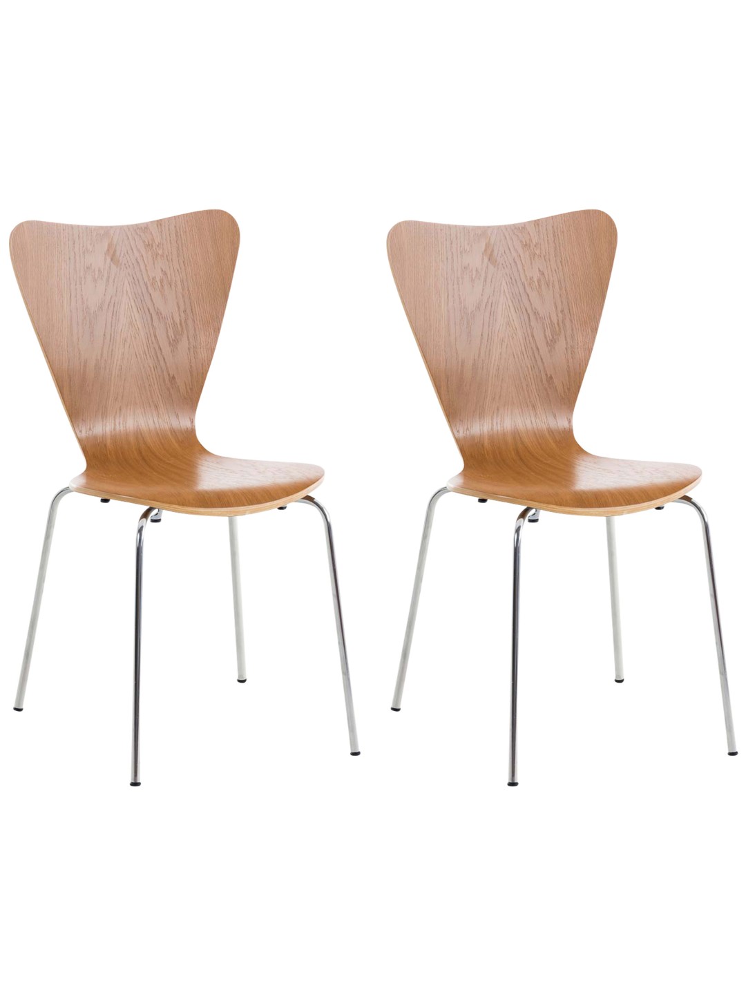 Set van 2 Calisto bezoekersstoelen, eiken