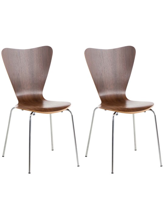 Set van 2 Calisto bezoekersstoelen, walnoot