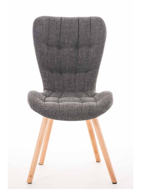 Set van 4 stoelen Elda stof naturel, lichtgrijs