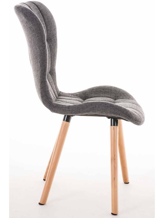 Set van 4 stoelen Elda stof naturel, lichtgrijs