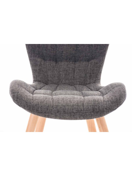 Set van 4 stoelen Elda stof naturel, lichtgrijs