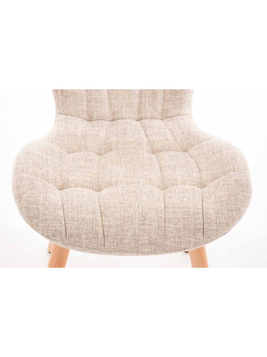 Set van 4 stoelen Elda stof naturel, crème