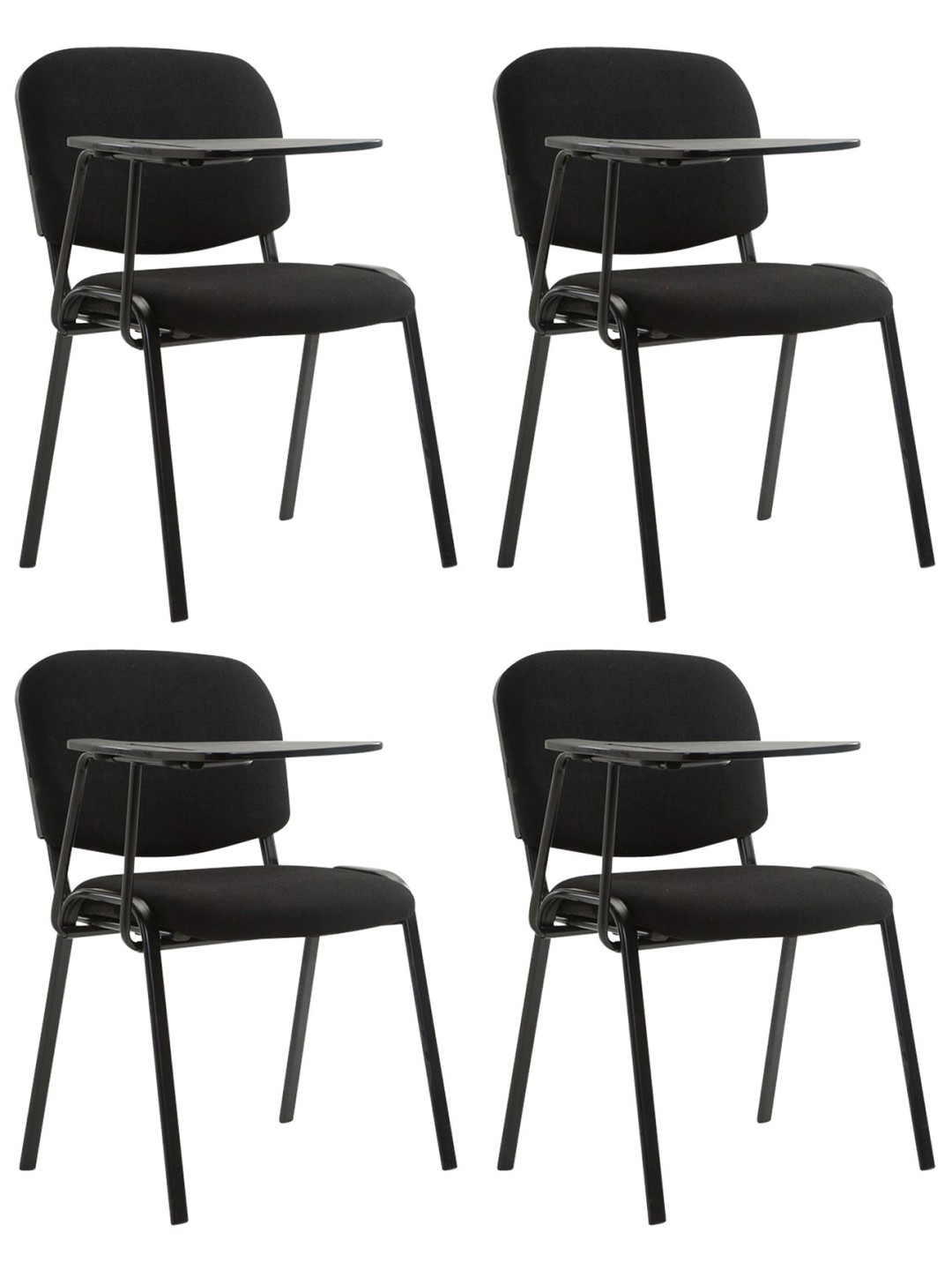 Set van 4 Ken stoelen met klaptafel stof, zwart