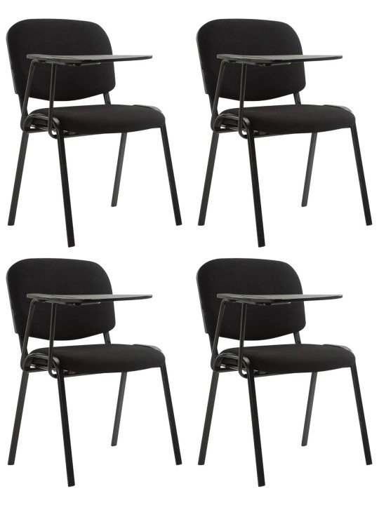 Set van 4 Ken stoelen met klaptafel stof, zwart