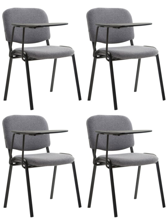Set van 4 Ken stoelen met klaptafel stof, grijs