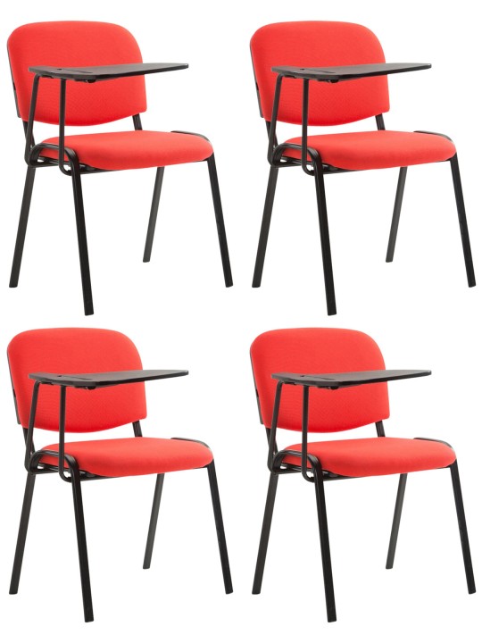 Set van 4 Ken stoelen met klaptafel stof, rood