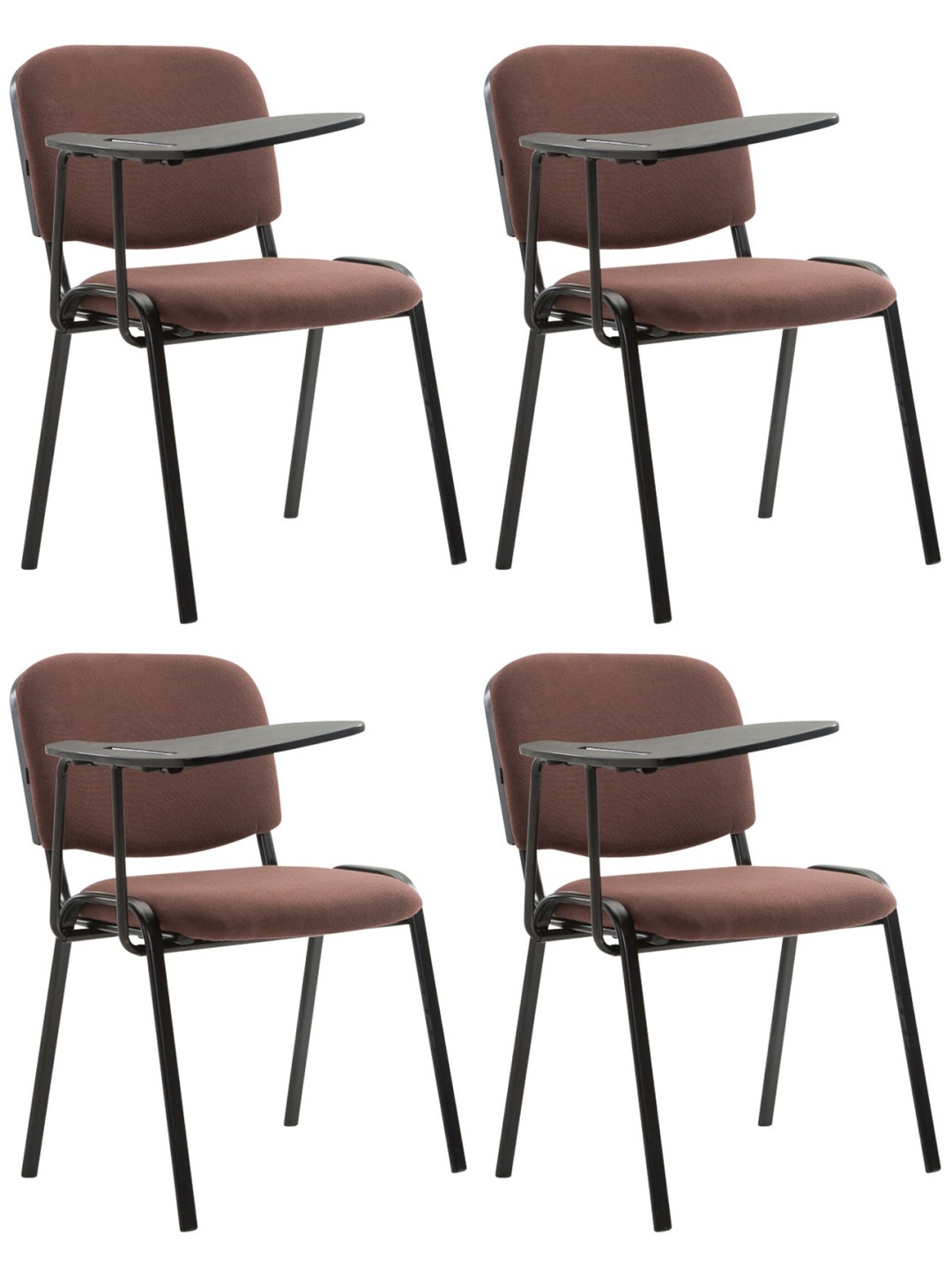 Set van 4 Ken stoelen met klaptafel stof, bruin