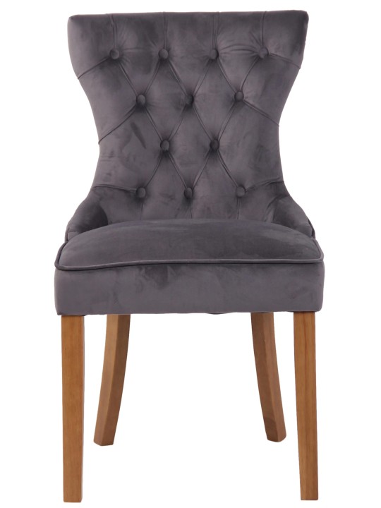 Set van 4 eetkamerstoelen Franca fluweel antiek-licht, donkergrijs