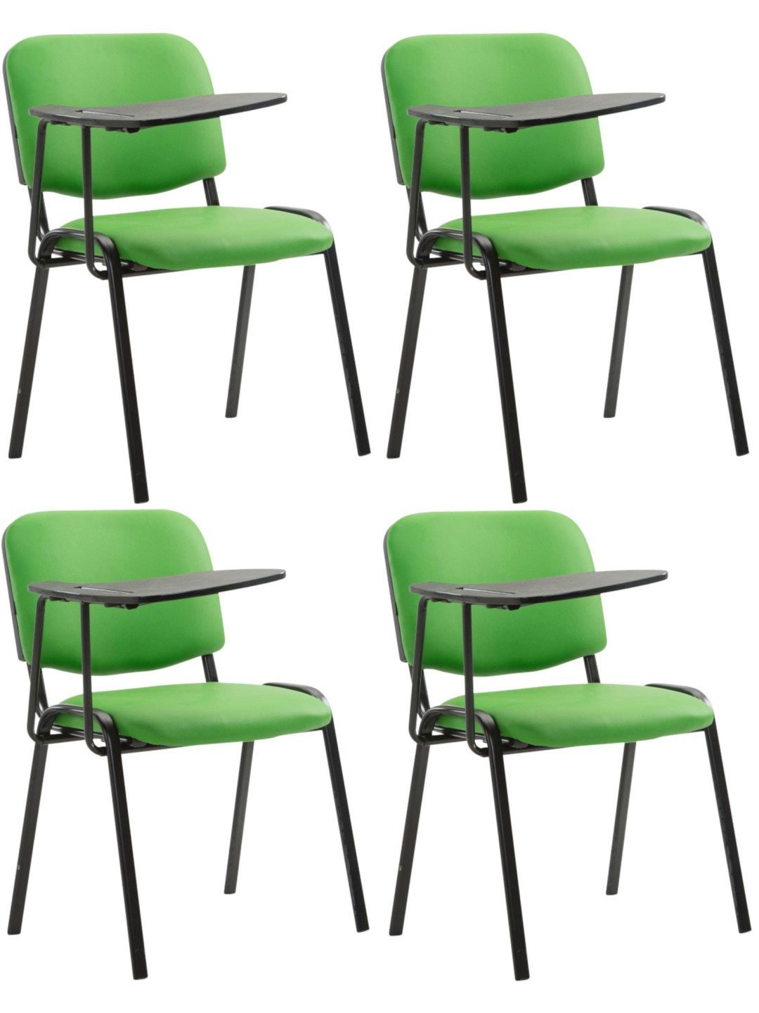 Set van 4 Ken stoelen met klaptafel kunstleer, groen