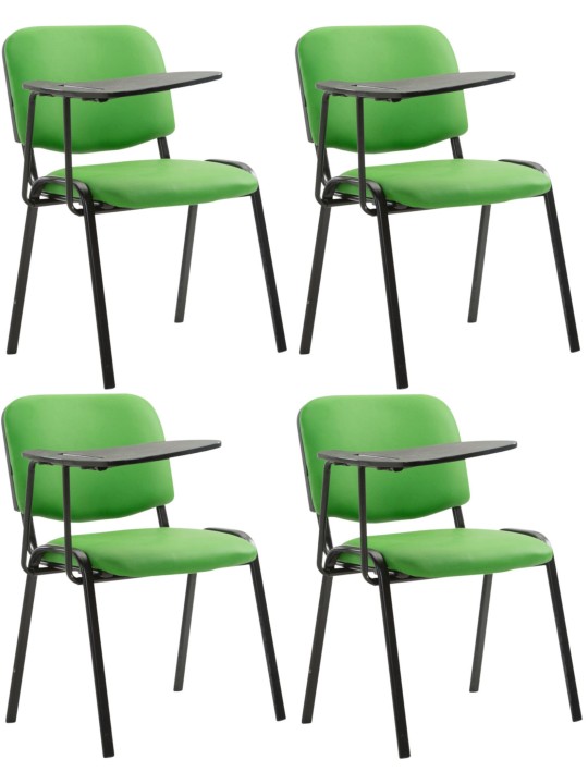 Set van 4 Ken stoelen met klaptafel kunstleer, groen
