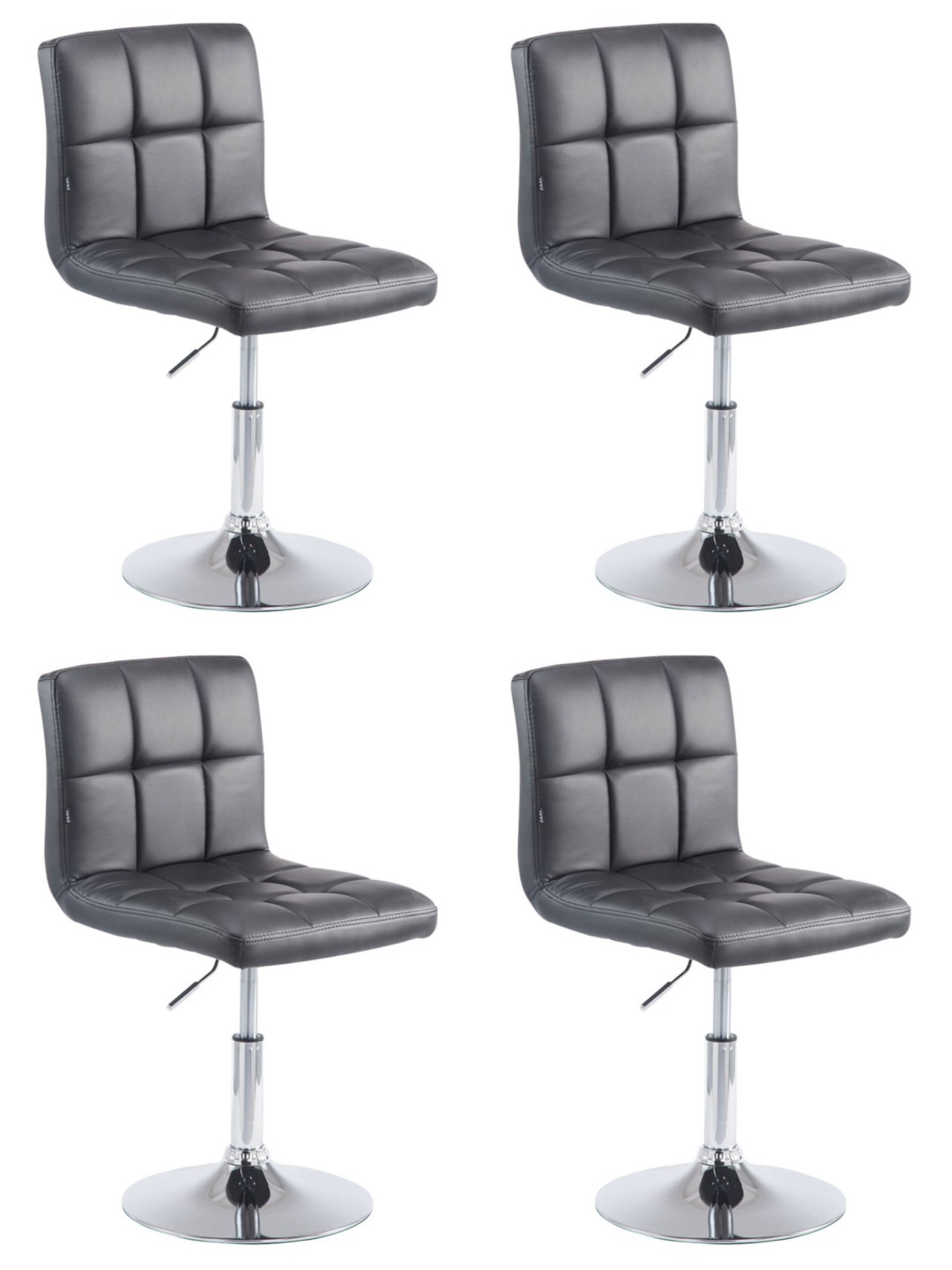 Set van 4 barkrukken Palma V2, zwart