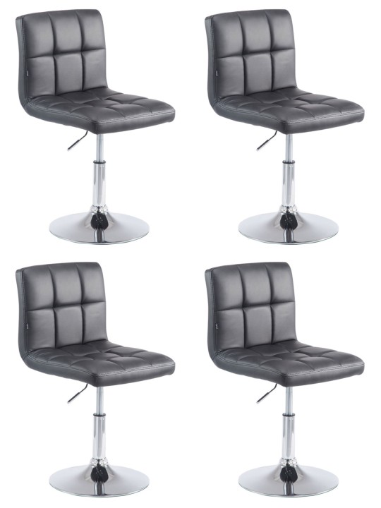 Set van 4 barkrukken Palma V2, zwart