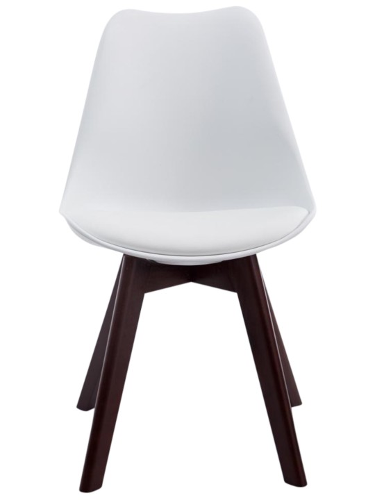Set van 4 bezoekersstoelen Borneo V2 walnoot kunstleer, wit