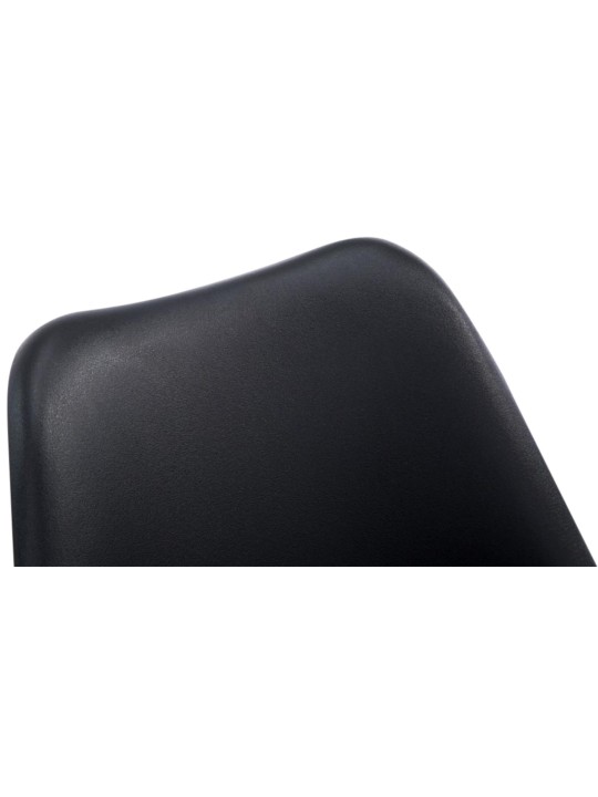 Set van 4 bezoekersstoelen Borneo V2 walnoot kunstleer, zwart