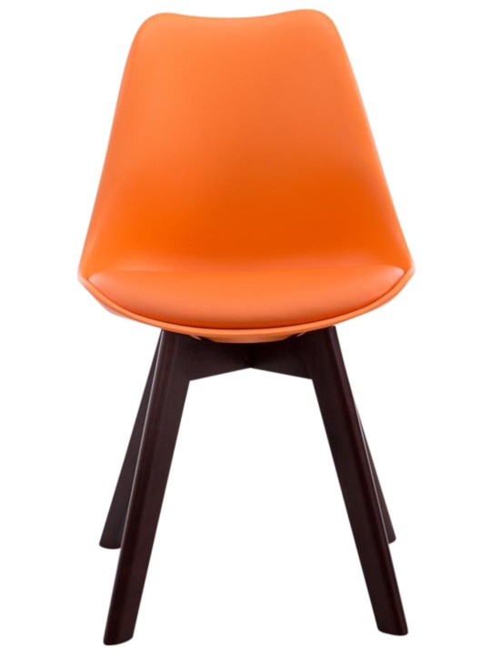 Set van 4 bezoekersstoelen Borneo V2 walnoot kunstleer, oranje